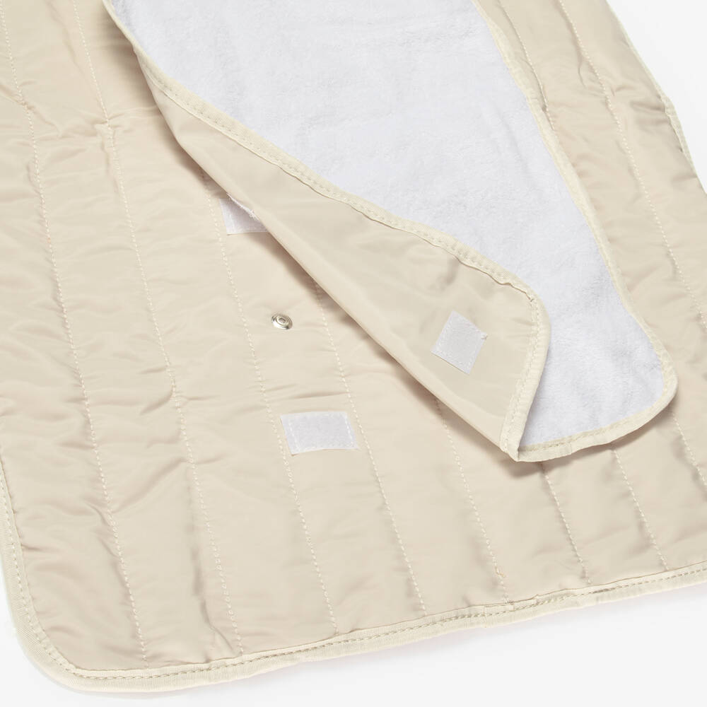 Guess-Beige Quilted Changing Mat with Bear Embroidery (61cm) | Childrensalon