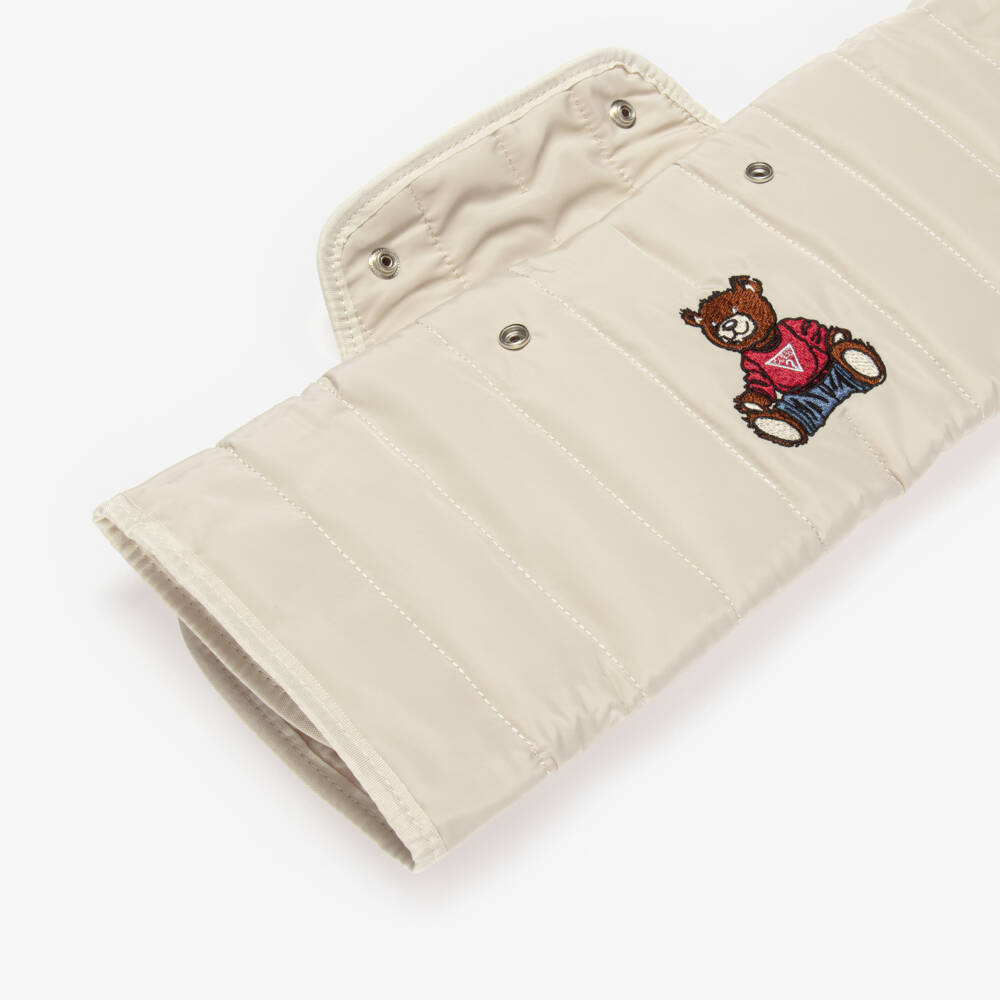 Guess-Beige Quilted Changing Mat with Bear Embroidery (61cm) | Childrensalon