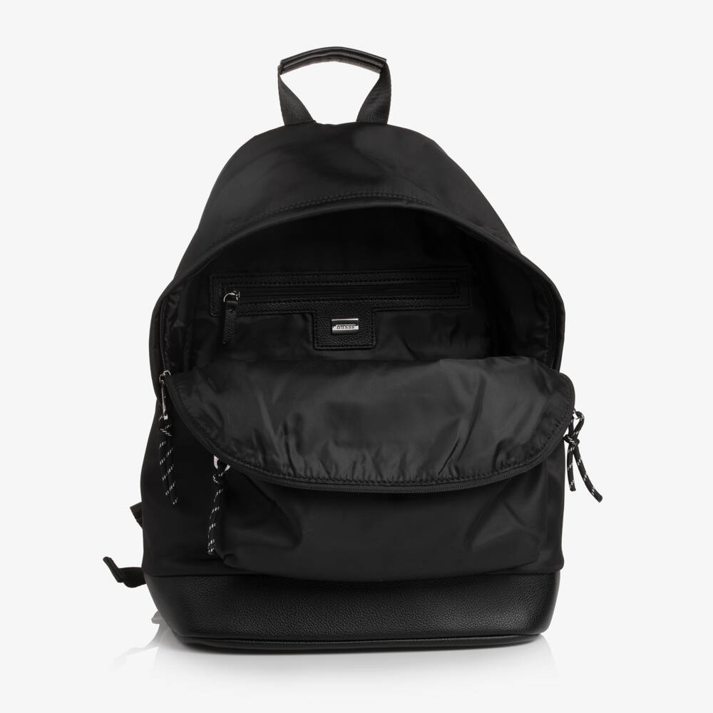 Guess-Black Backpack with Triangle Logo (40cm) | Childrensalon