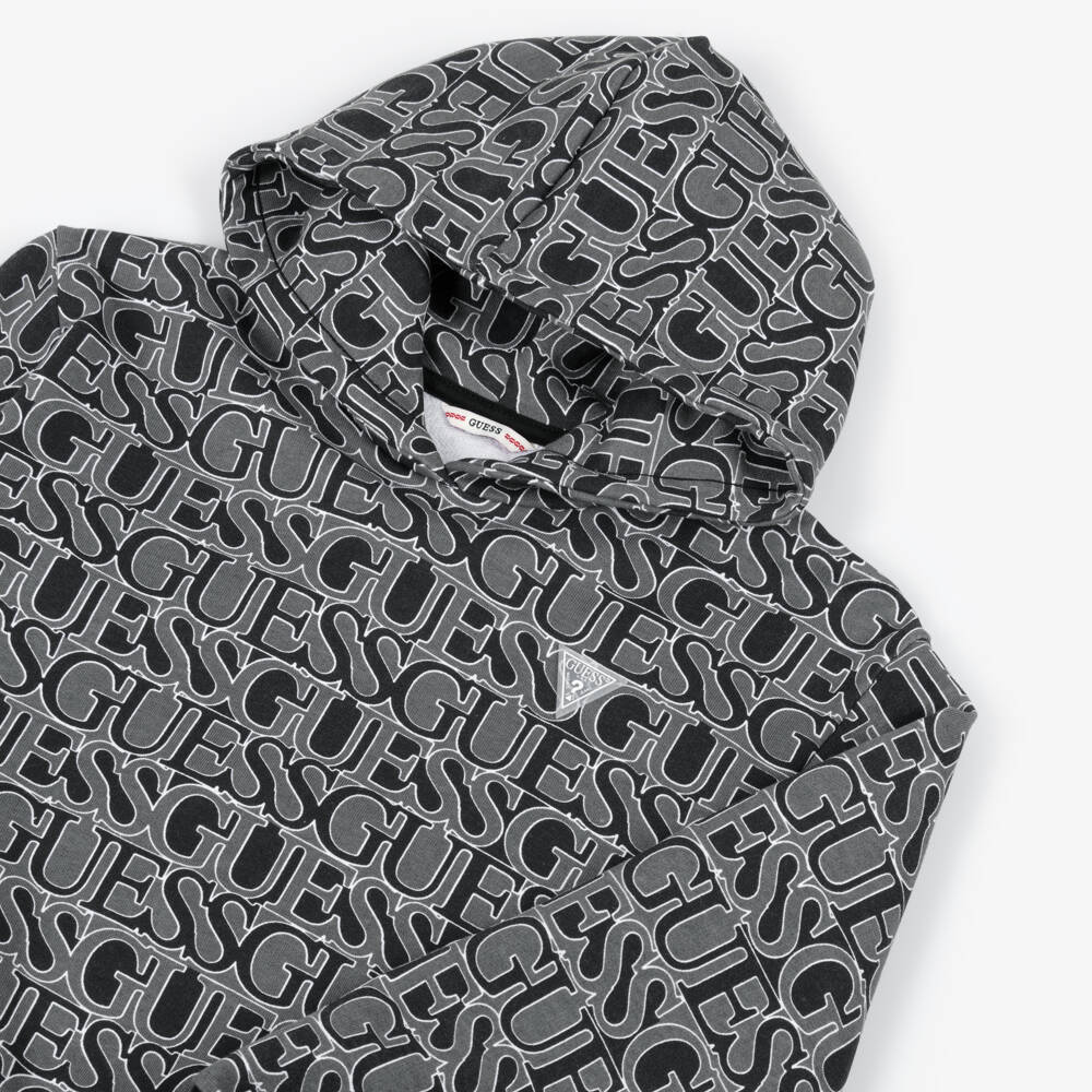 Guess-Black Logo Hoodie | Childrensalon