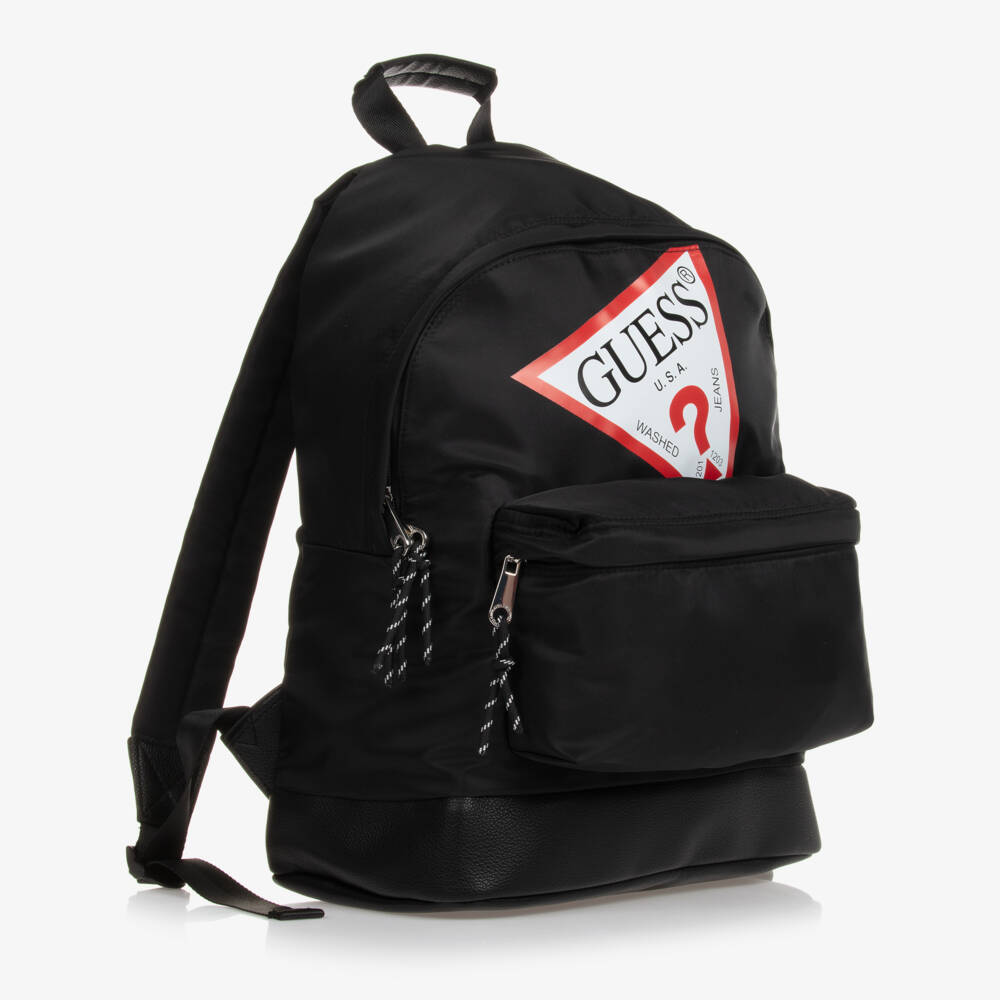 Guess-Black Triangle Logo Backpack (39cm) | Childrensalon