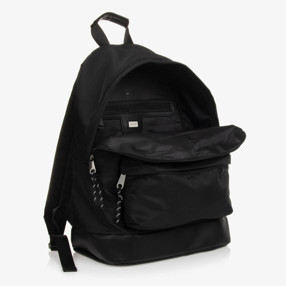 Guess-Black Triangle Logo Backpack (39cm) | Childrensalon