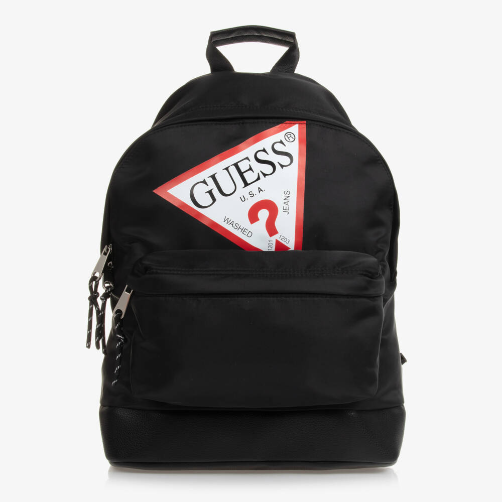 Guess-Черный рюкзак с треугольным логотипом (39см) | Childrensalon