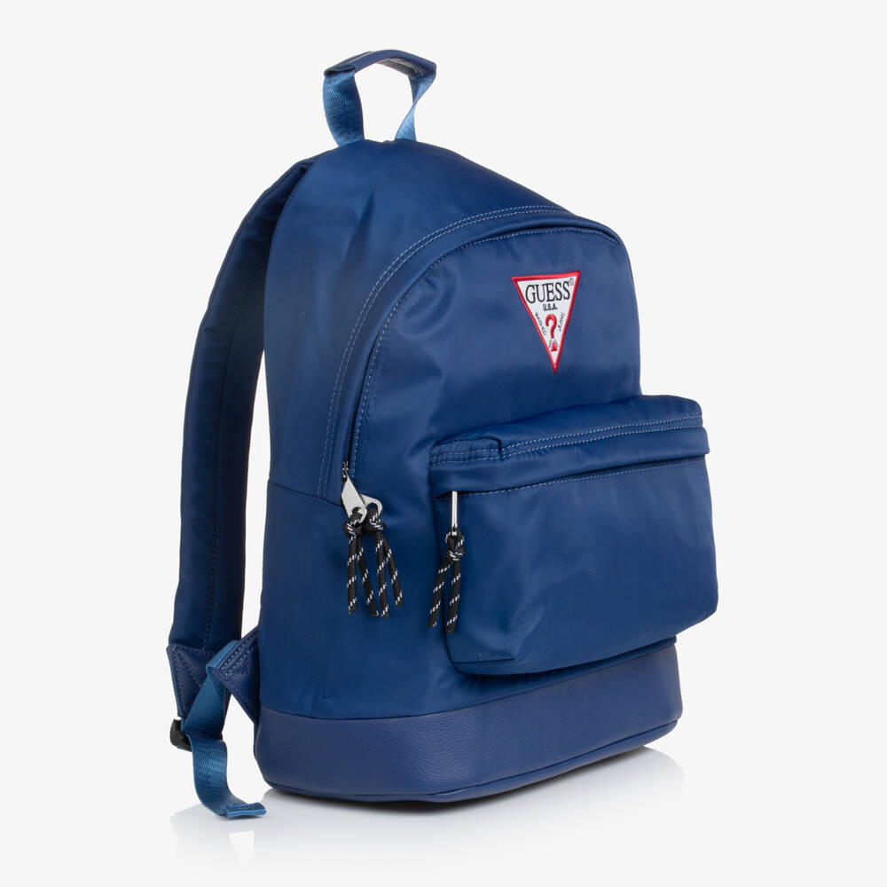 Guess-Blue Backpack with Triangle Logo (40cm) | Childrensalon