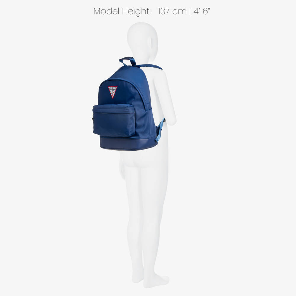 Guess-Blue Backpack with Triangle Logo (40cm) | Childrensalon