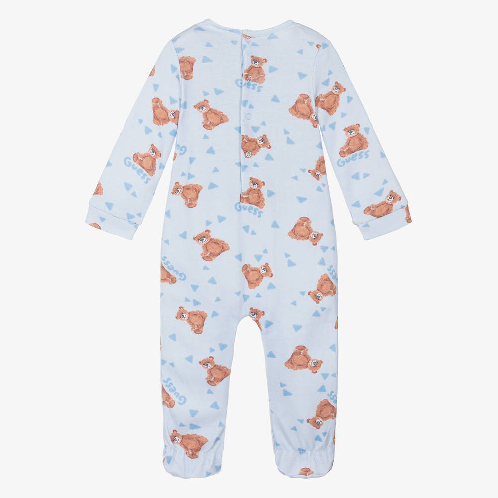 Guess-بيبي غرو بنقشة دب تيدي قطن لون أزرق للمواليد | Childrensalon
