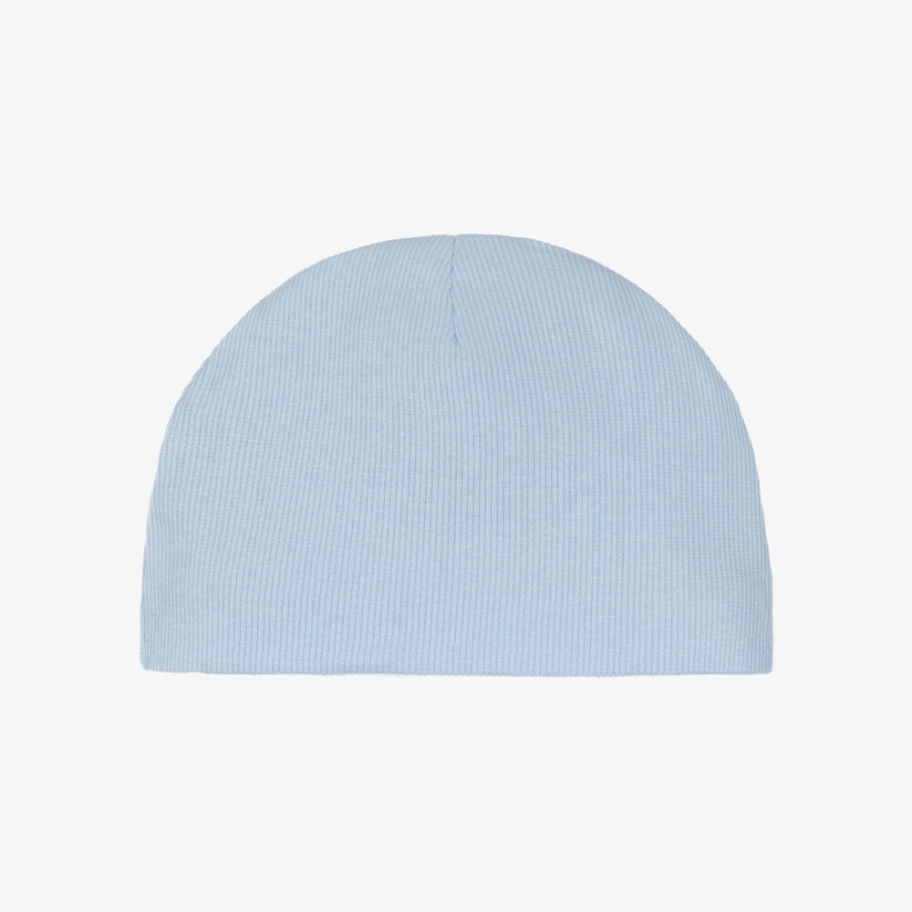 Guess-Blue Ribbed Cotton Jersey Babysuit Set | Childrensalon
