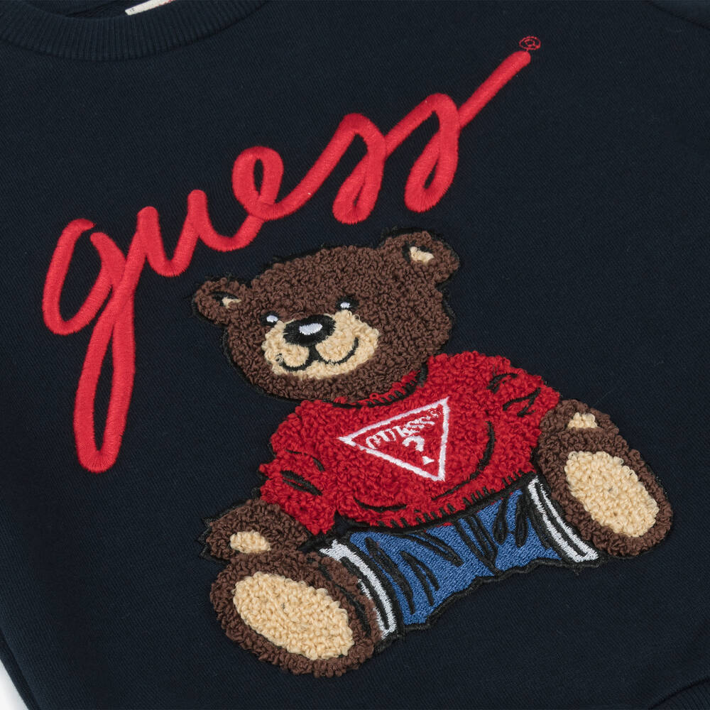 Guess-Blue Teddy Bear Sweatshirt | Childrensalon