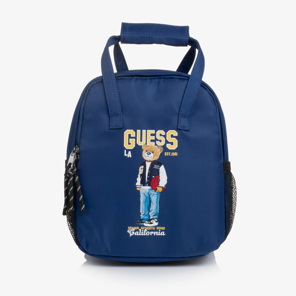 Guess-Blue Varsity Bear Mini Backpack (25cm) | Childrensalon
