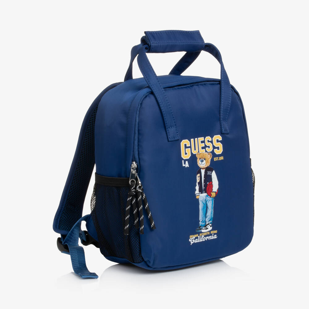 Guess-Blue Varsity Bear Mini Backpack (25cm) | Childrensalon