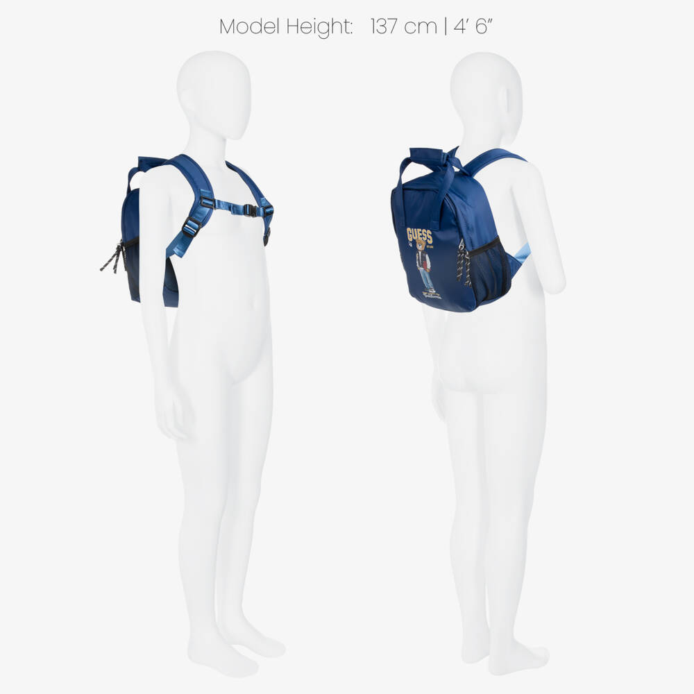 Guess-Blue Varsity Bear Mini Backpack (25cm) | Childrensalon