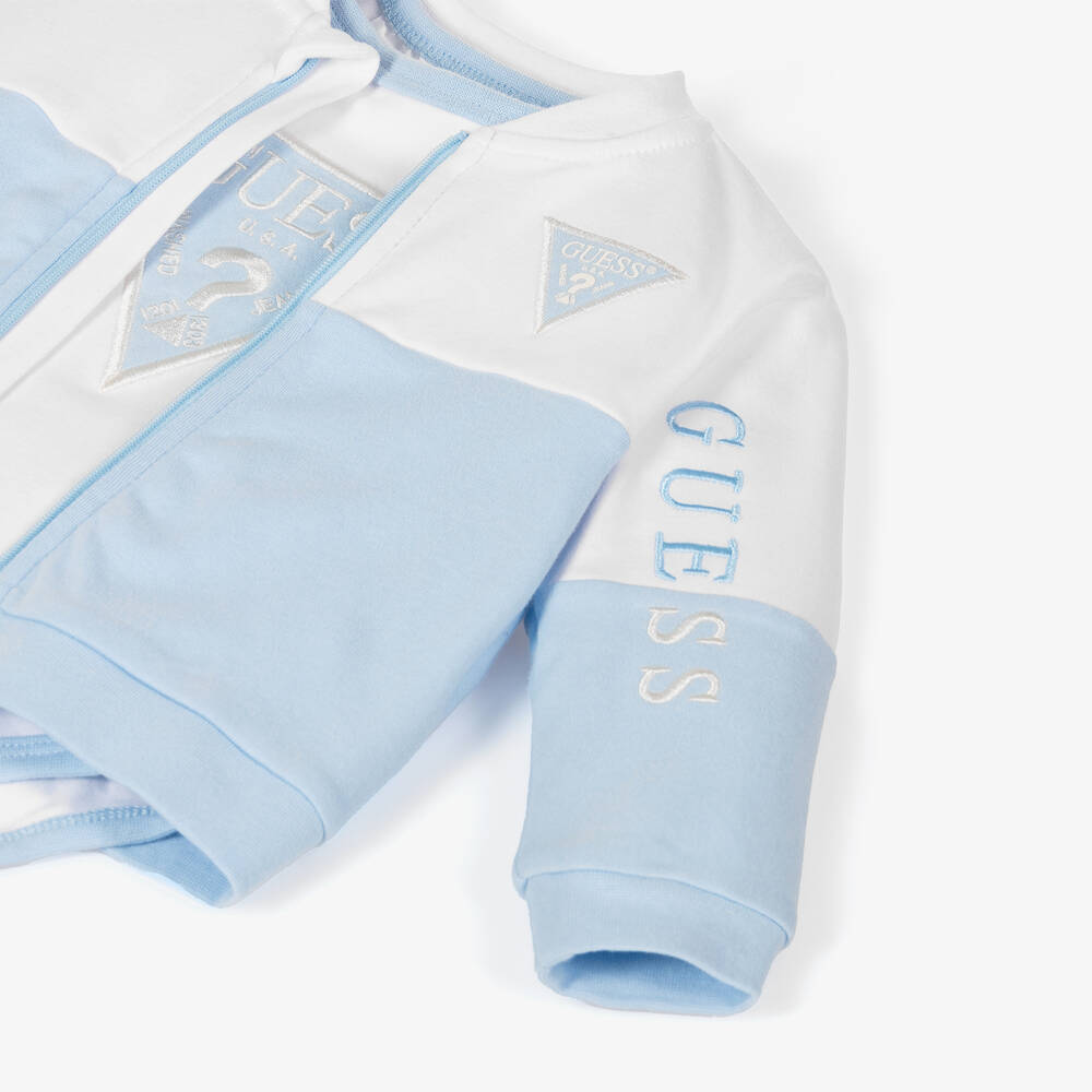 Guess-طقم رياضي قطن لون أبيض وأزرق للأطفال | Childrensalon