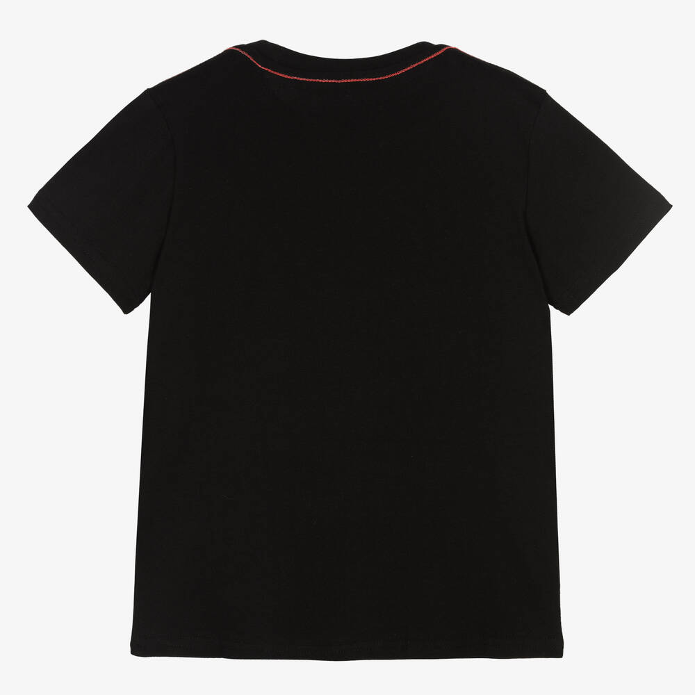 Guess-تيشيرت بشعار مثلث قطن لون أسود للأولاد | Childrensalon