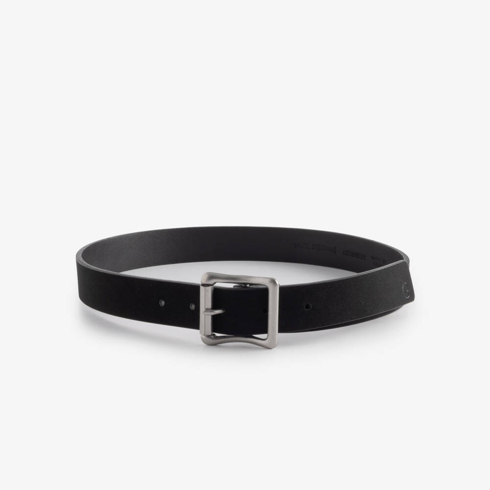 Guess-Boys Black Faux Leather Belt with Logo Print | Childrensalon