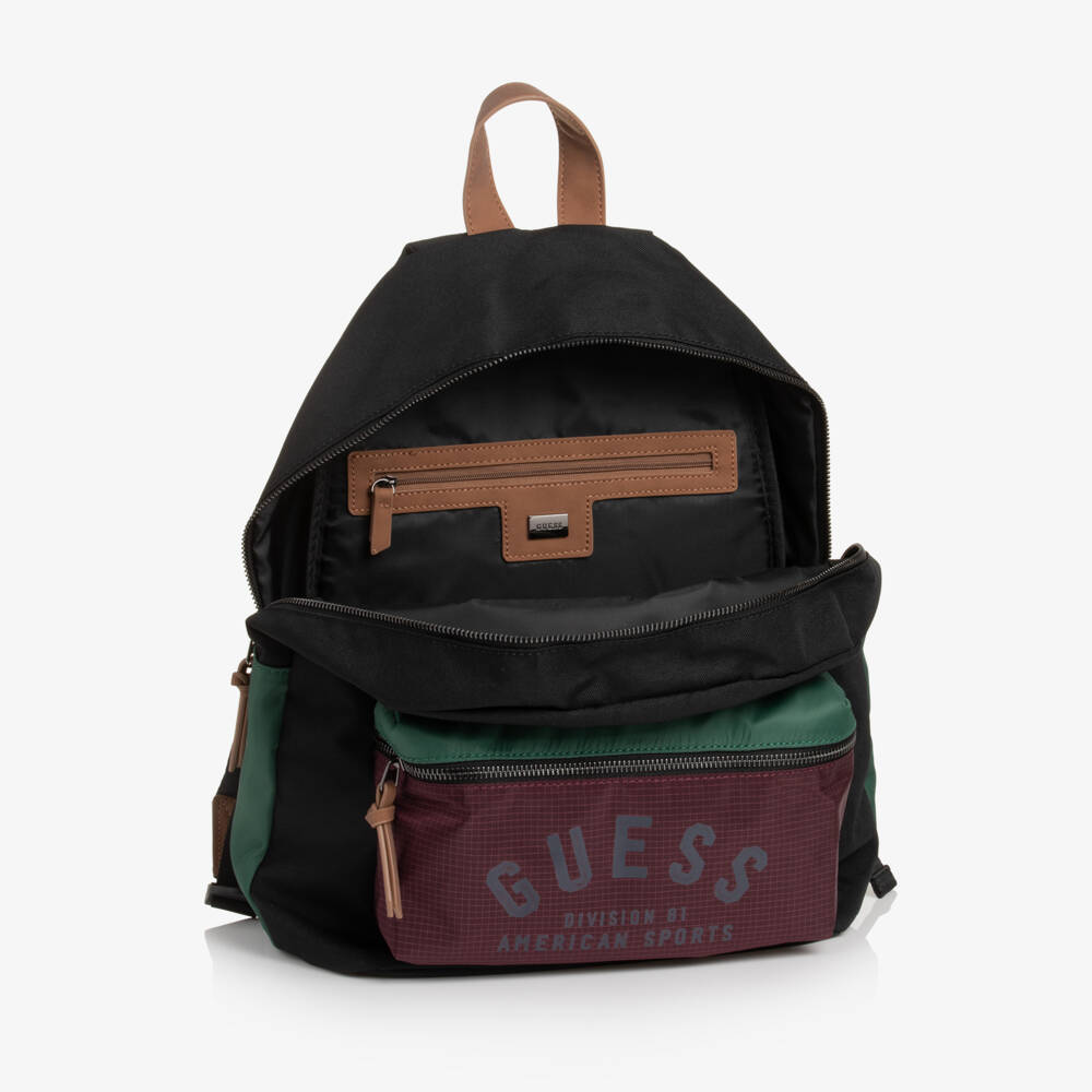 Guess-Boys Black Varsity-Style Backpack (40cm) | Childrensalon
