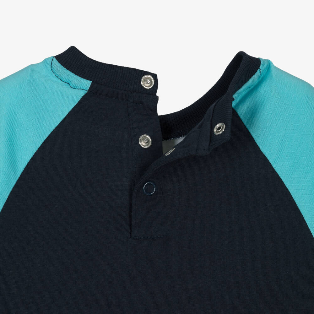 Guess-Boys Blue Cotton Jersey Shorts Set | Childrensalon