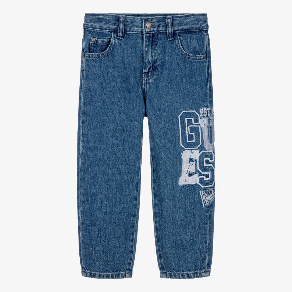 Guess-Boys Blue Denim Oversize Fit Jeans | Childrensalon