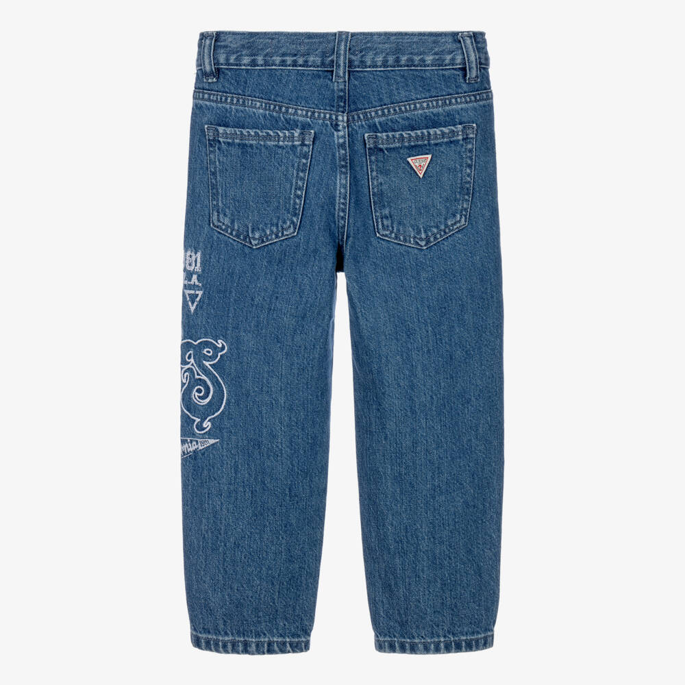 Guess-Boys Blue Denim Oversize Fit Jeans | Childrensalon