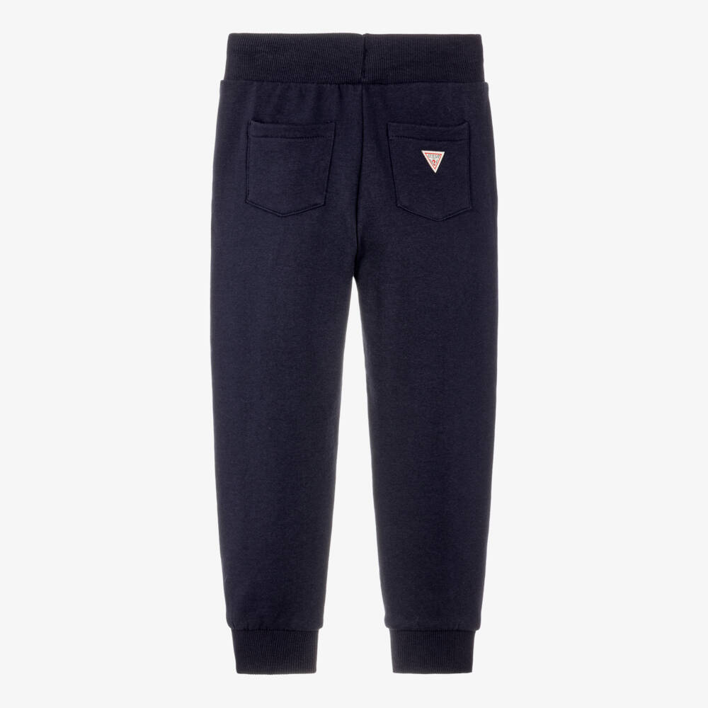 Guess-Boys Blue Navy College Bear Joggers | Childrensalon
