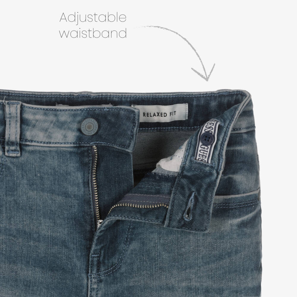 Guess-Boys Blue Vintage Washed Denim Jeans | Childrensalon
