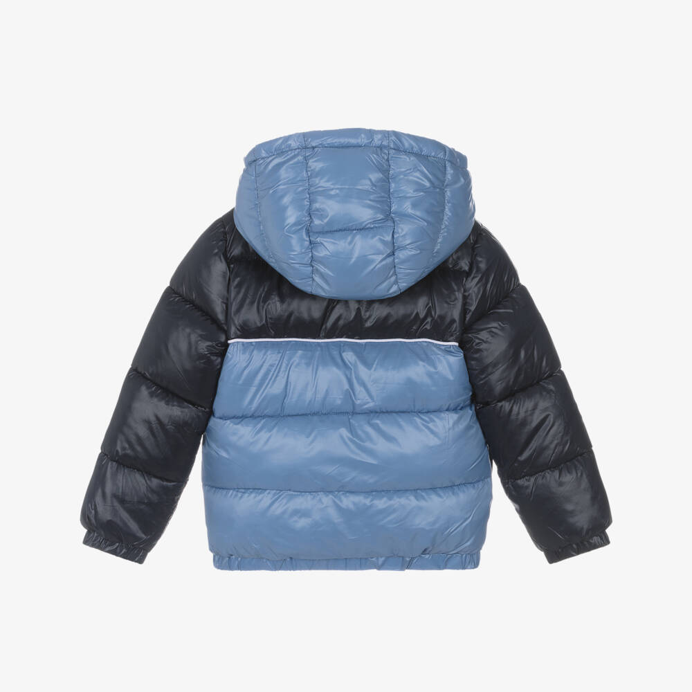 Guess-Boys Blue Zip-Up Puffer Jacket | Childrensalon