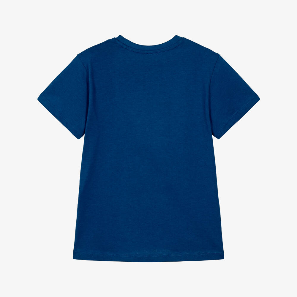Guess-Boys Cobalt Blue Cotton Teddy T-Shirt | Childrensalon