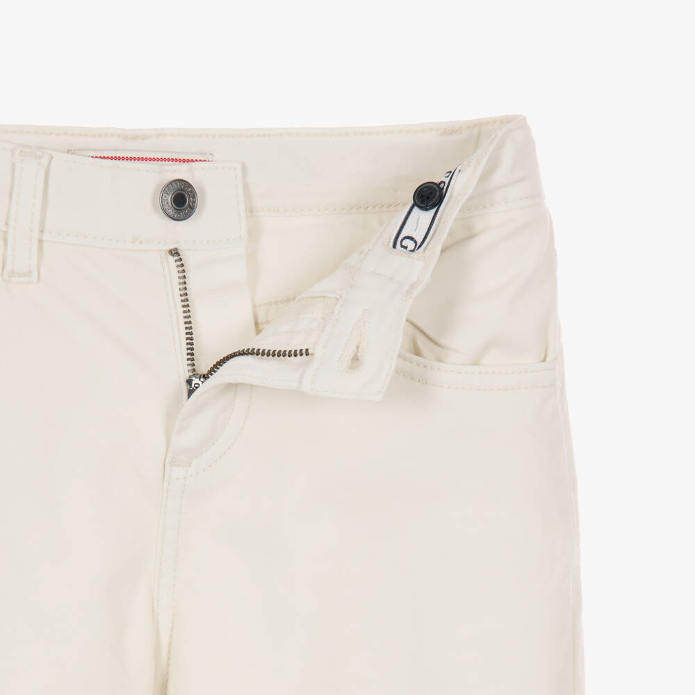 Guess-Boys Cream Cotton Twill Jeans | Childrensalon