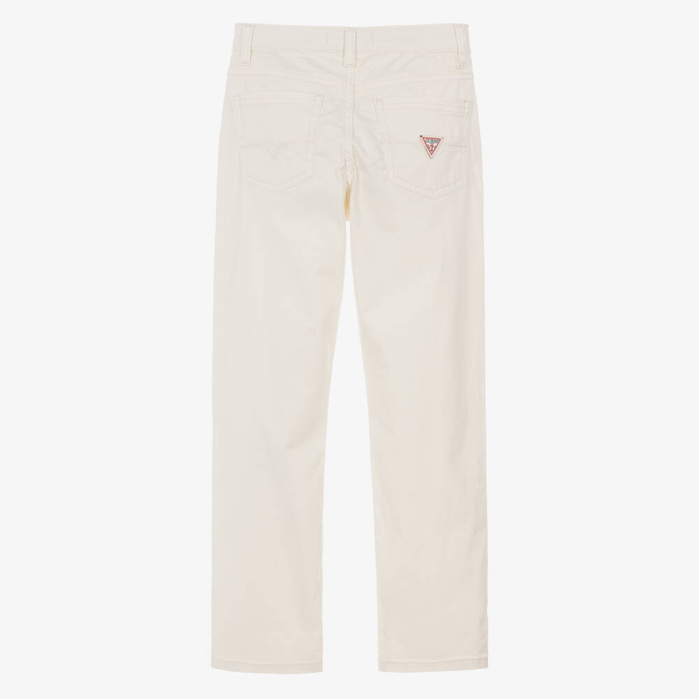 Guess-Boys Cream Cotton Twill Jeans | Childrensalon
