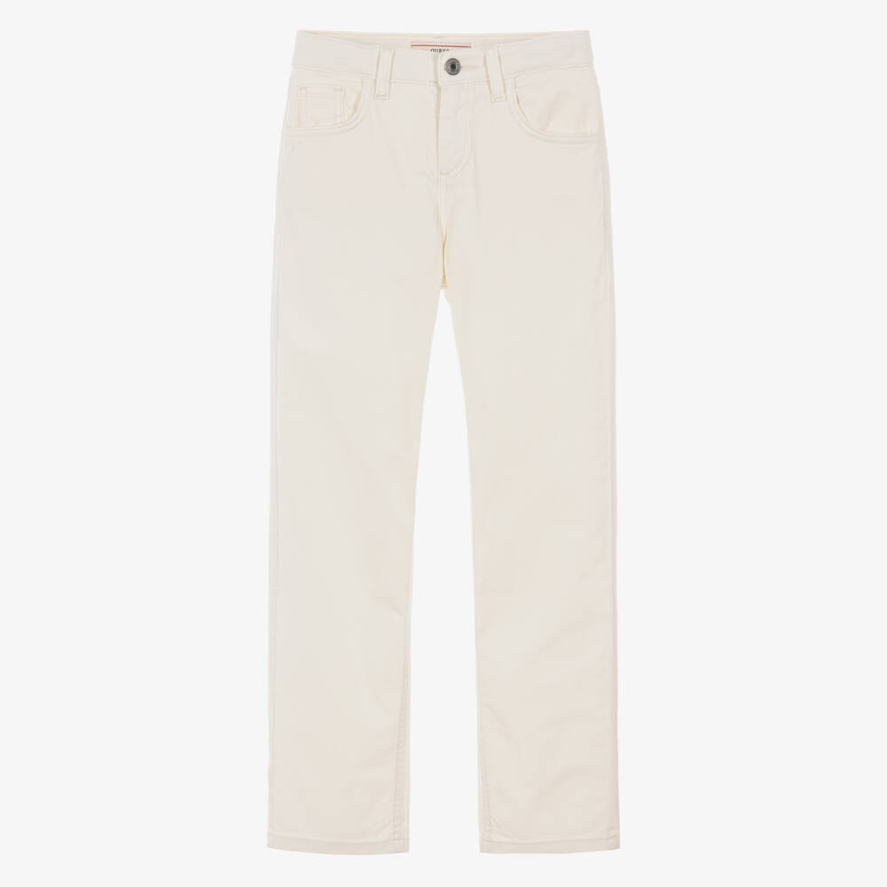 Guess-Boys Cream Cotton Twill Jeans | Childrensalon