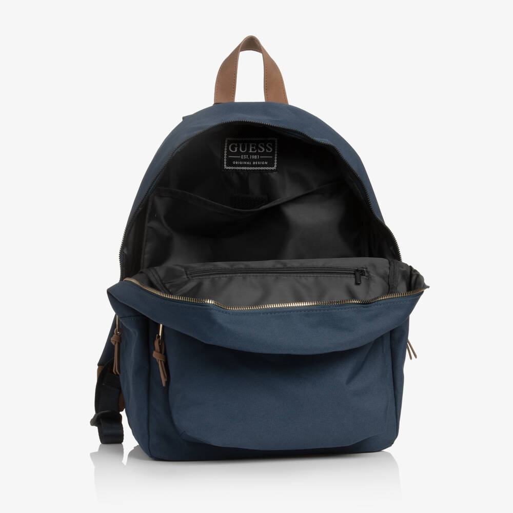 Guess-Boys Dark Blue Backpack with Varsity Bear (40cm) | Childrensalon