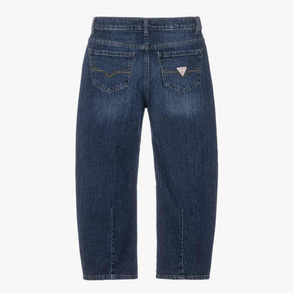 Guess-Boys Dark Blue Barrel Leg Jeans | Childrensalon