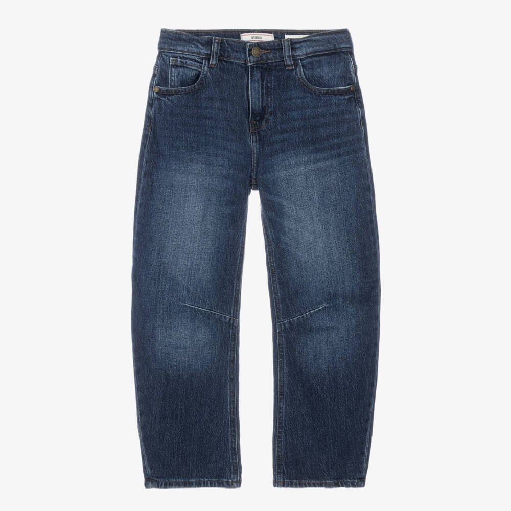 Guess-Boys Dark Blue Barrel Leg Jeans | Childrensalon