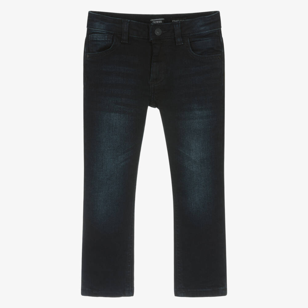 Guess- Boys Dark Blue Straight Fit Denim Jeans  | Childrensalon