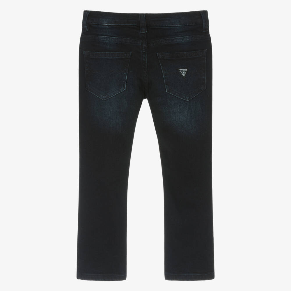Guess- Boys Dark Blue Straight Fit Denim Jeans  | Childrensalon