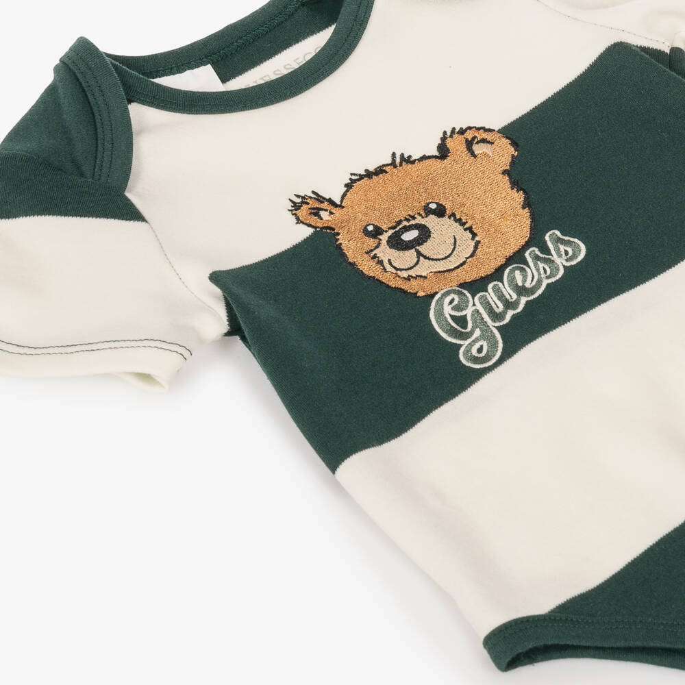 Guess-Boys Dark Green Cotton Teddy Tracksuit Set | Childrensalon