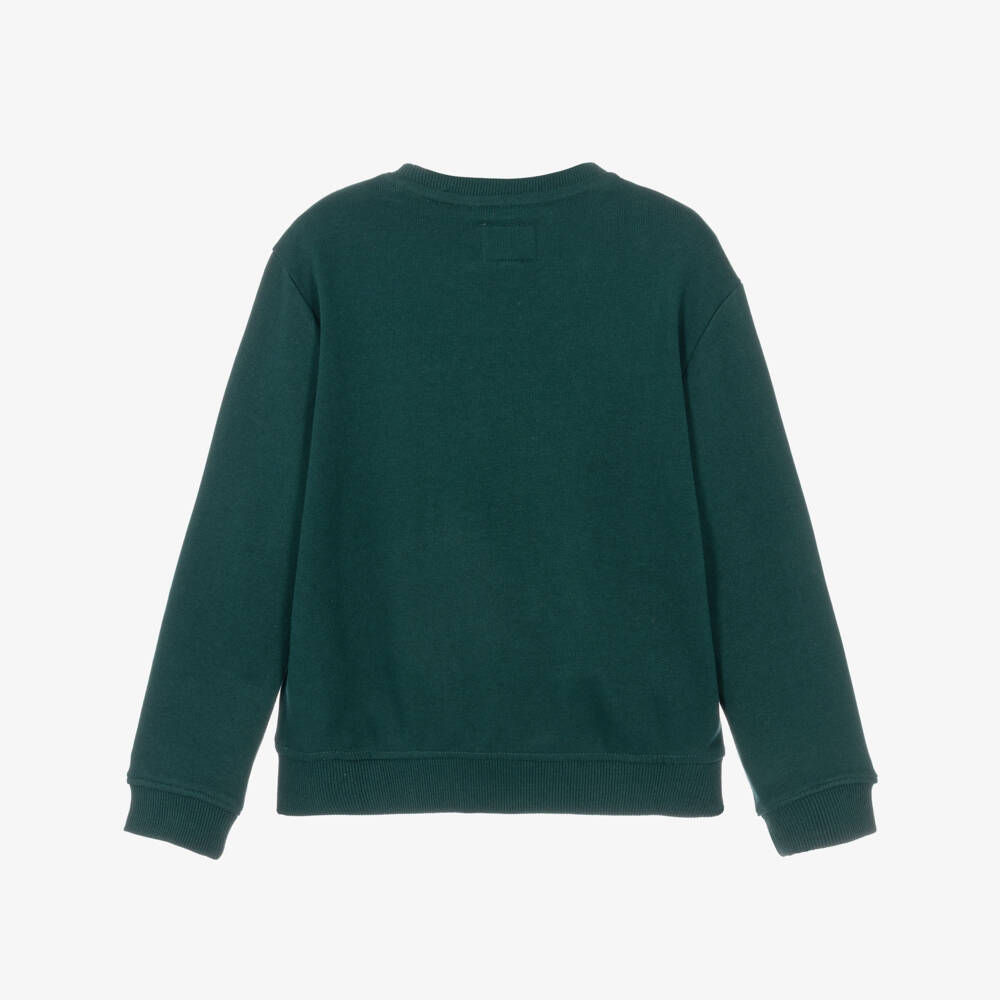 Guess-Boys Green Sweatshirt with Varsity Bear Print | Childrensalon