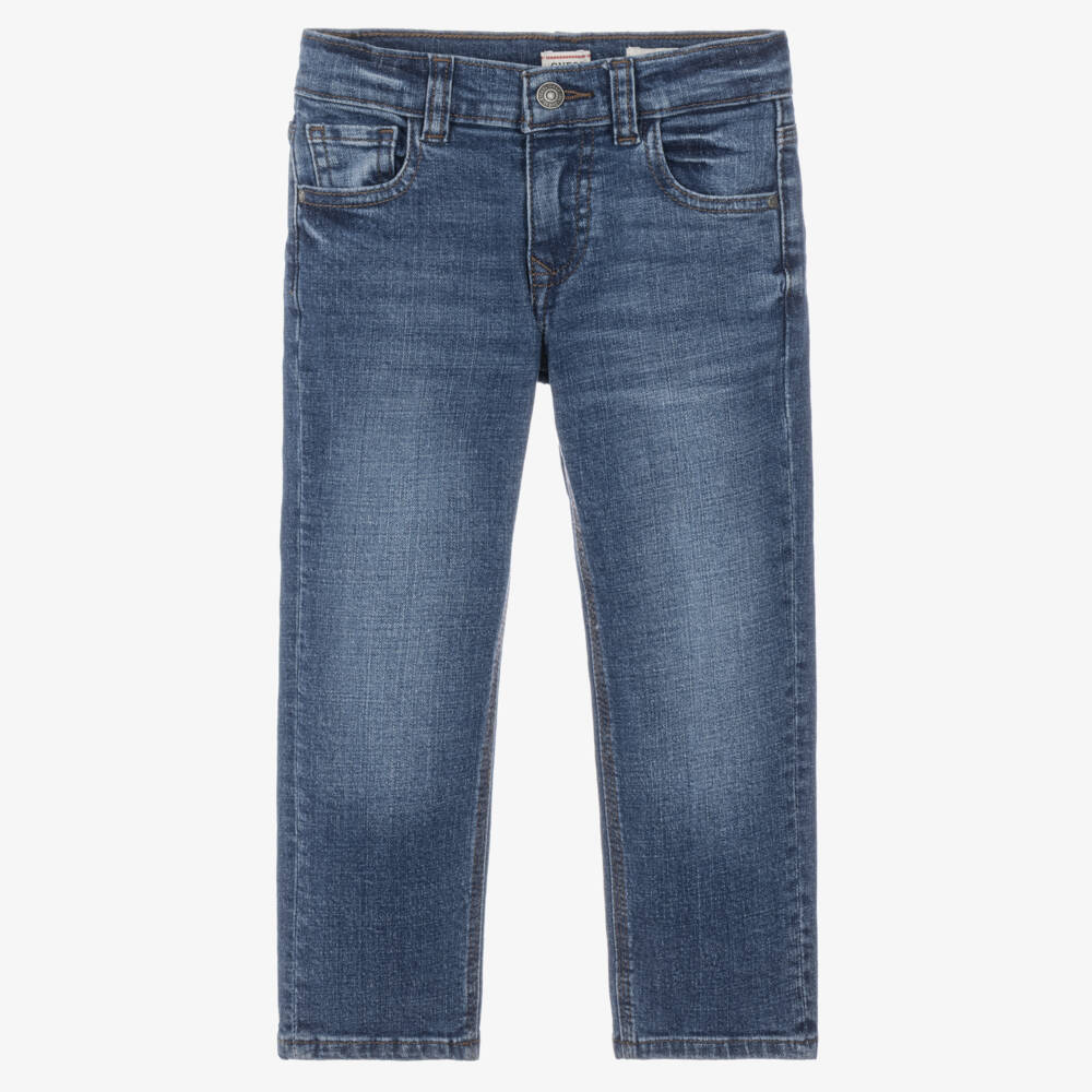 Guess-Boys Mid-Blue Denim Jeans with Regular Fit | Childrensalon