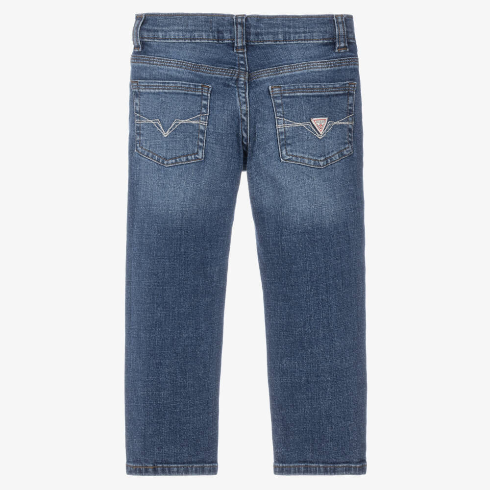 Guess-Boys Mid-Blue Denim Jeans with Regular Fit | Childrensalon