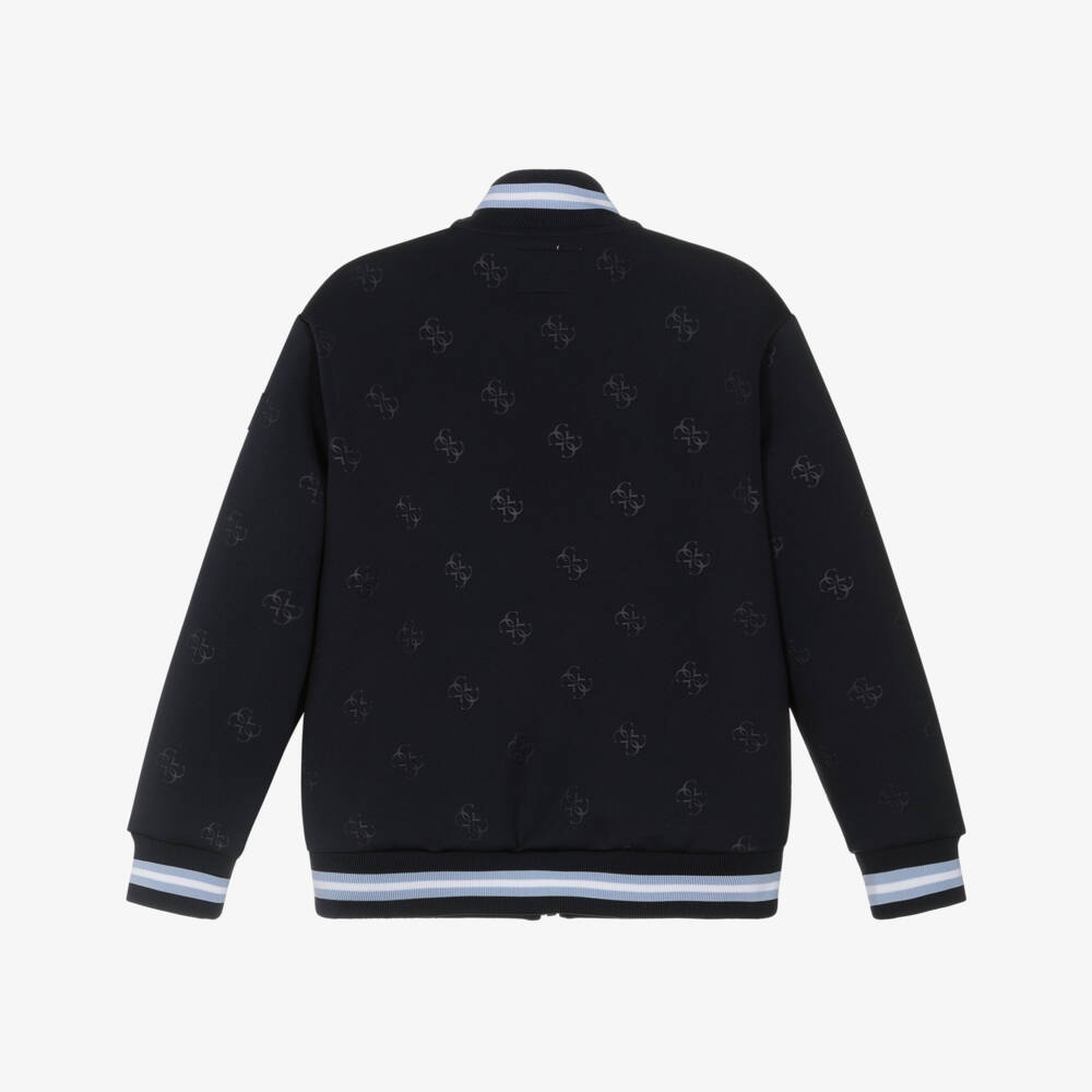 Guess-توب بسحاب قماش سكوبا لون كحلي للأولاد | Childrensalon