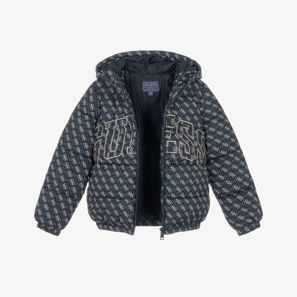 Guess-Boys Navy Blue 4g Puffer Jacket | Childrensalon