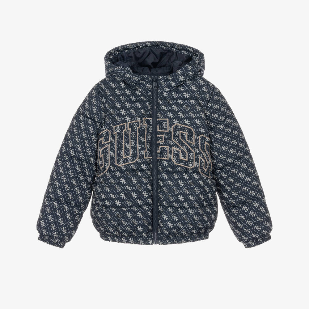 Guess-Boys Navy Blue 4g Puffer Jacket | Childrensalon