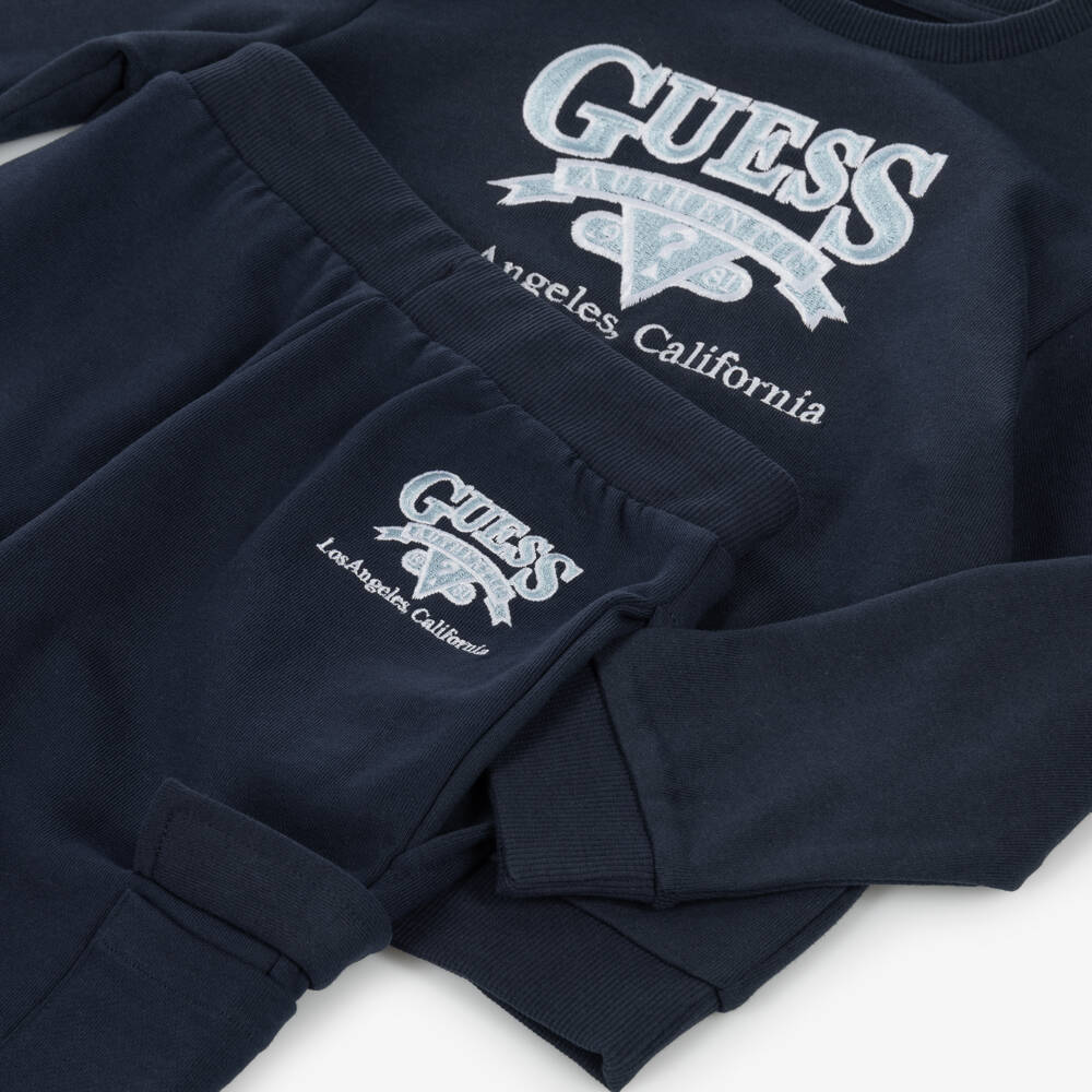 Guess-Boys Navy Blue Cotton Tracksuit | Childrensalon