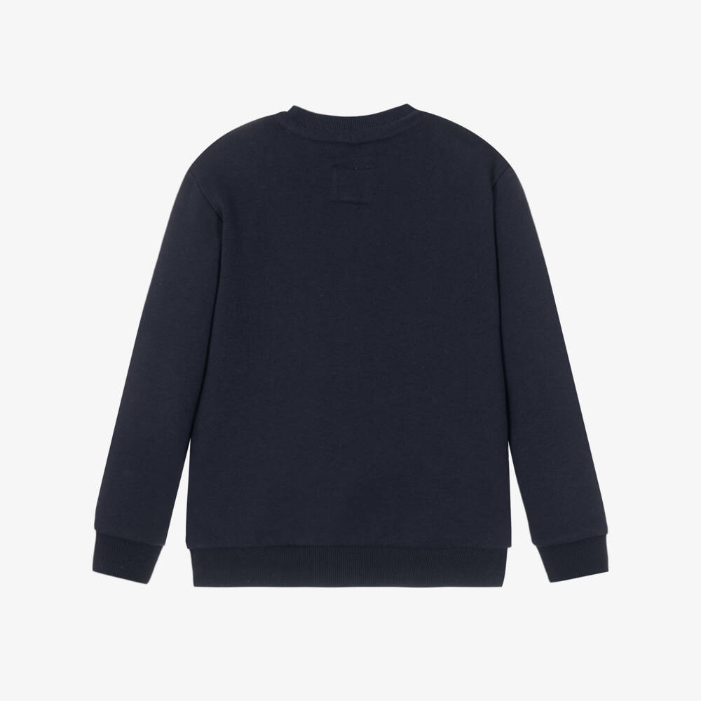Guess-Boys Navy Blue Varsity Bear Sweatshirt | Childrensalon