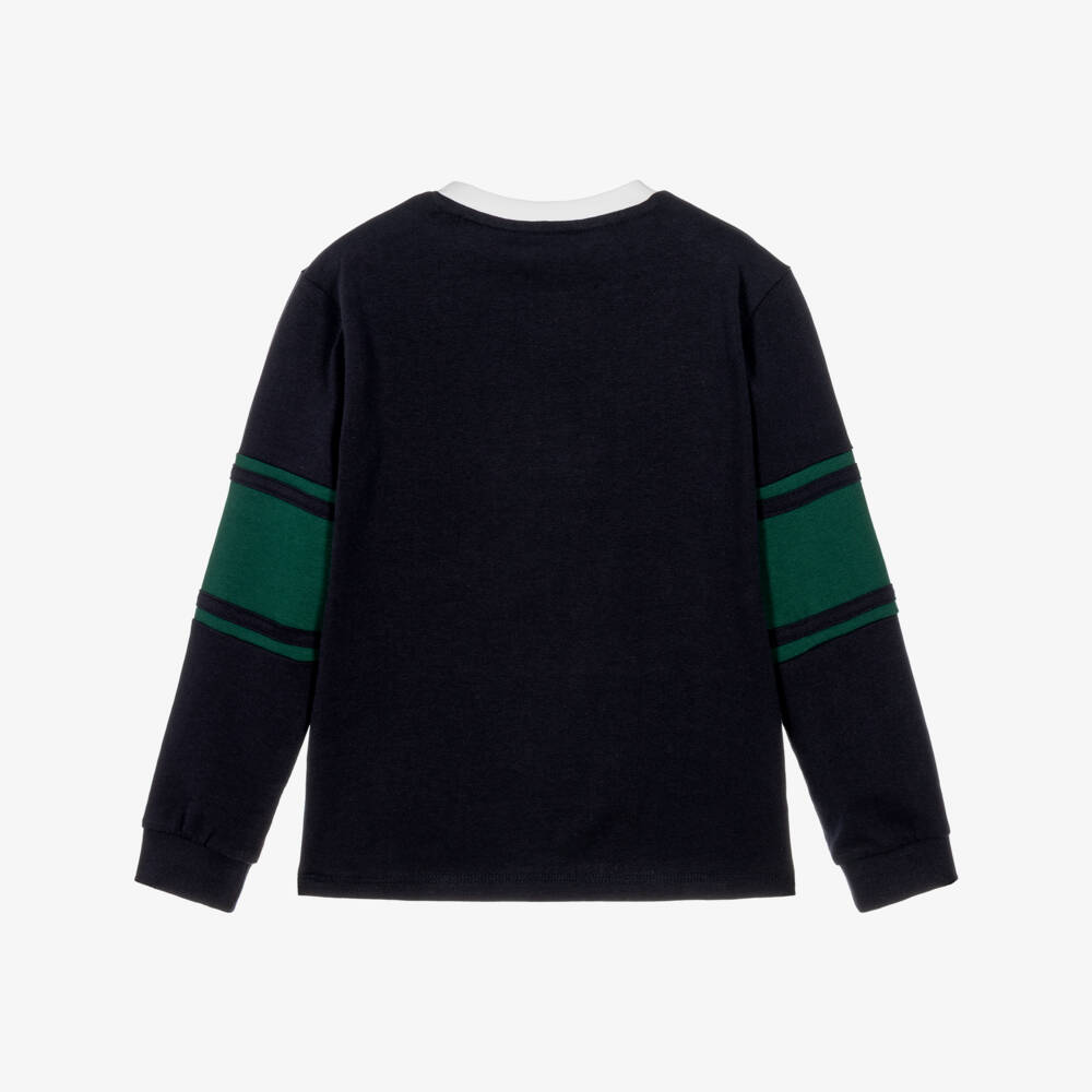 Guess-Boys Navy Blue Varsity Style Cotton Top | Childrensalon