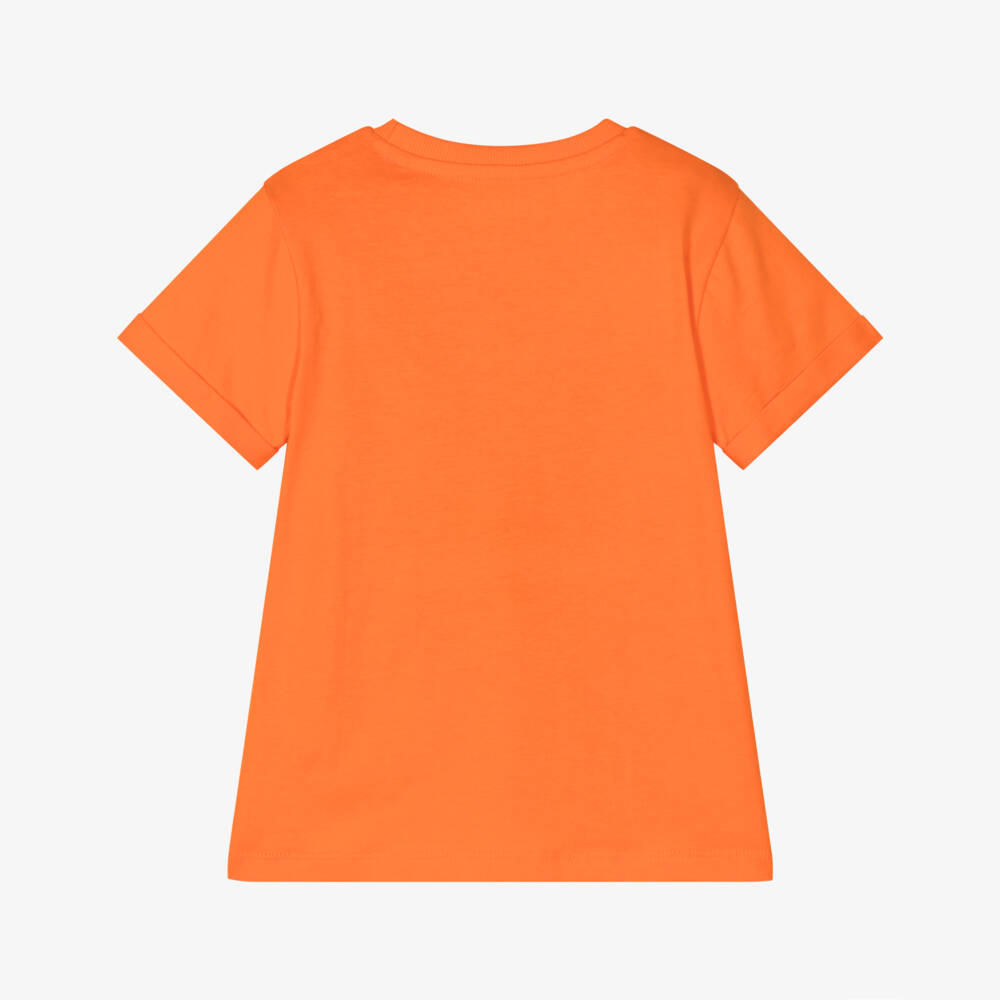 Guess-Boys Orange Cotton Surfing Bear T-Shirt | Childrensalon