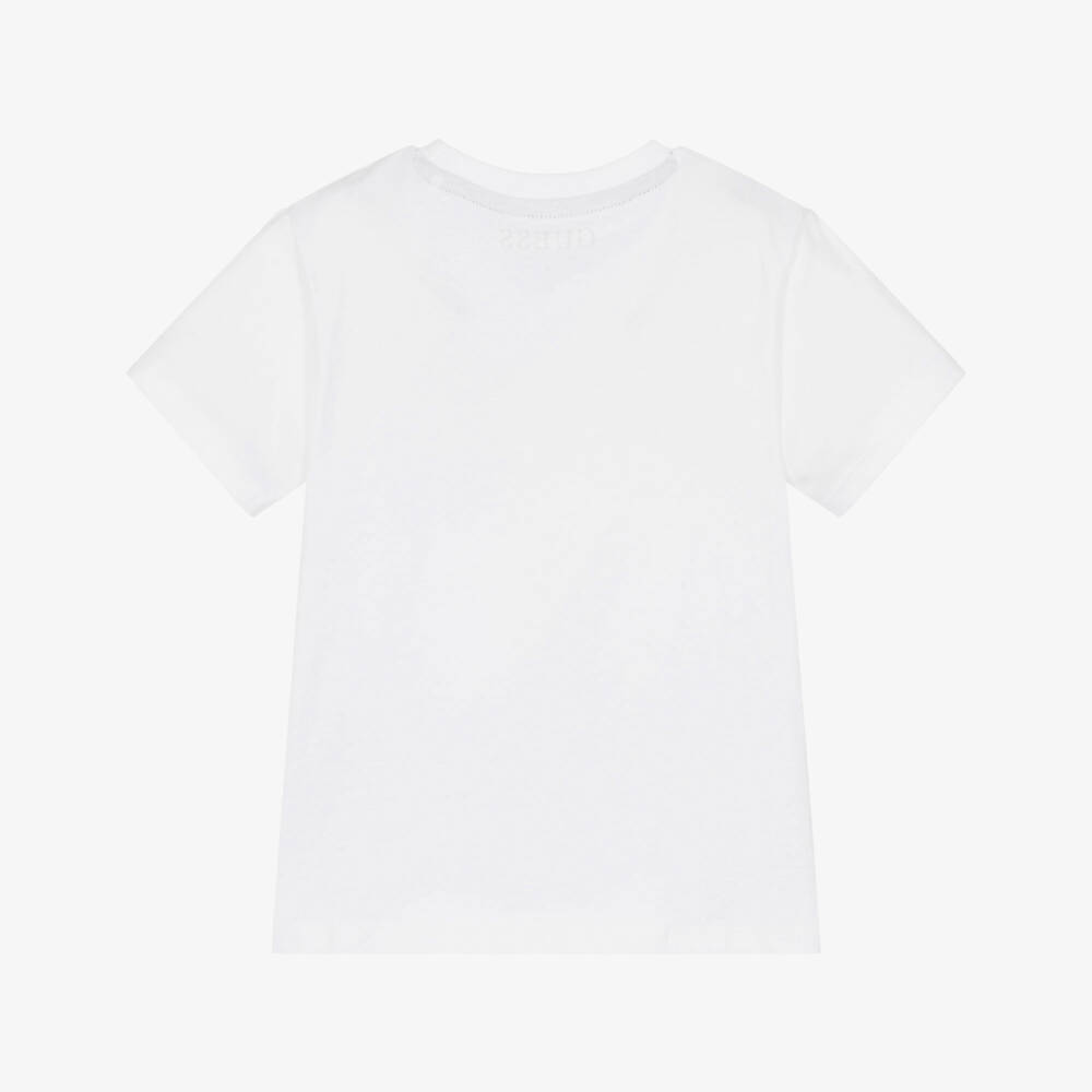 Guess-Boys White Cotton Sailor Teddy Bear T-Shirt | Childrensalon