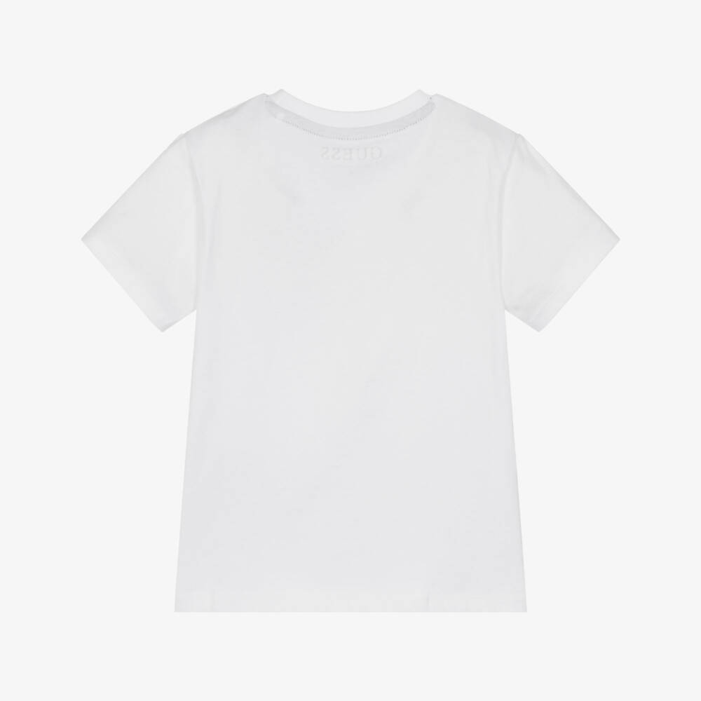 Guess-Boys White Cotton Sailor Teddy Bear T-Shirt | Childrensalon