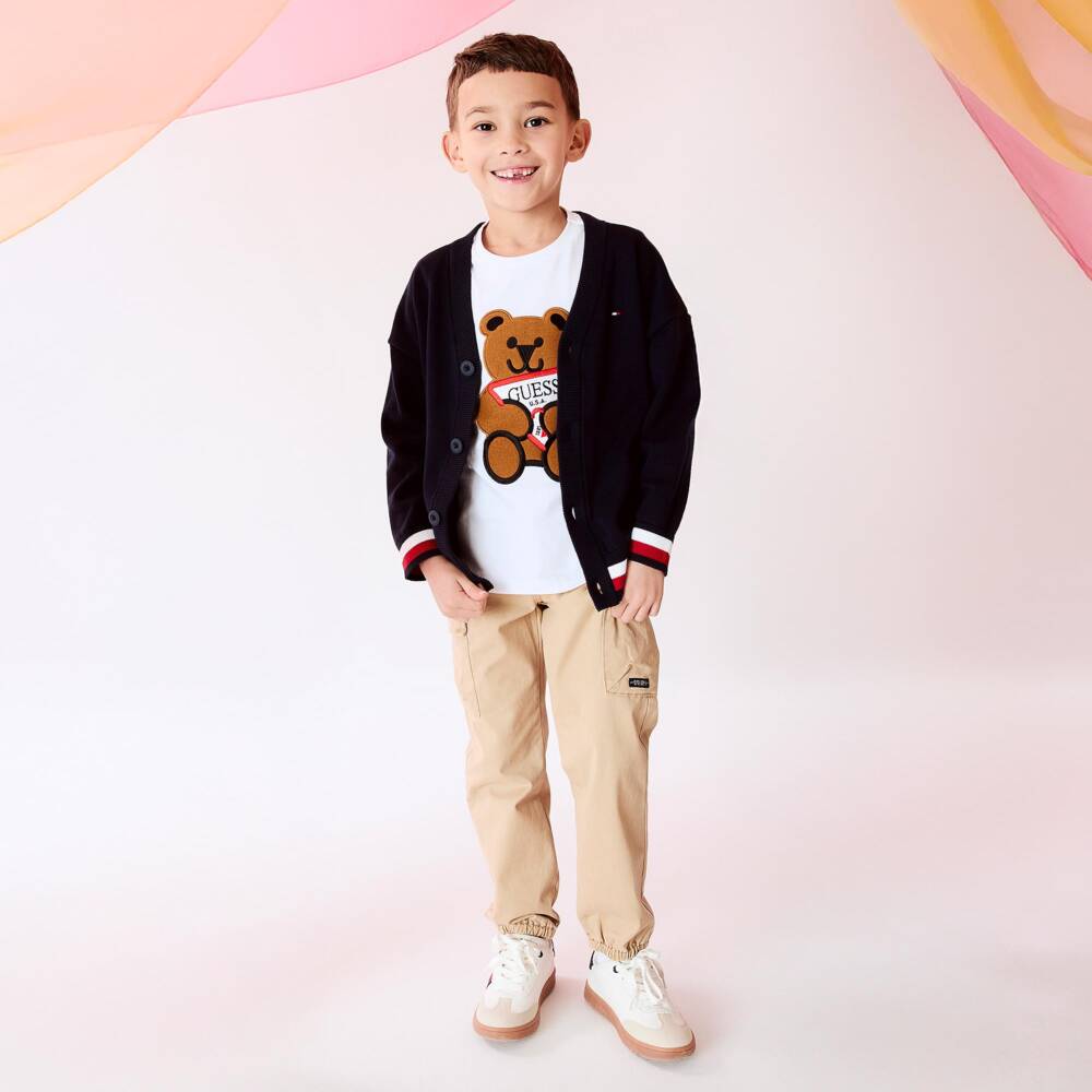 Guess-Boys White Cotton T-Shirt | Childrensalon