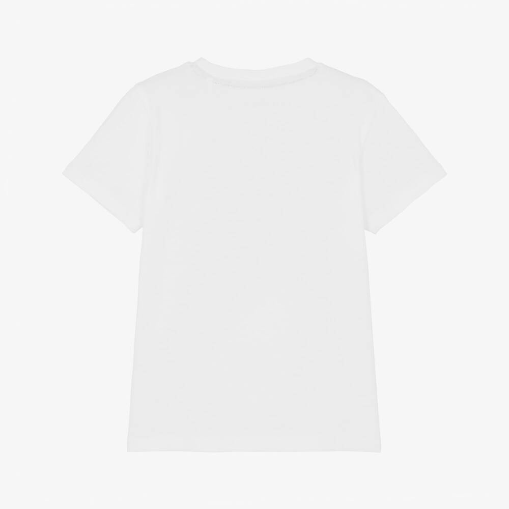 Guess-Boys White Cotton Varsity Bear T-Shirt | Childrensalon