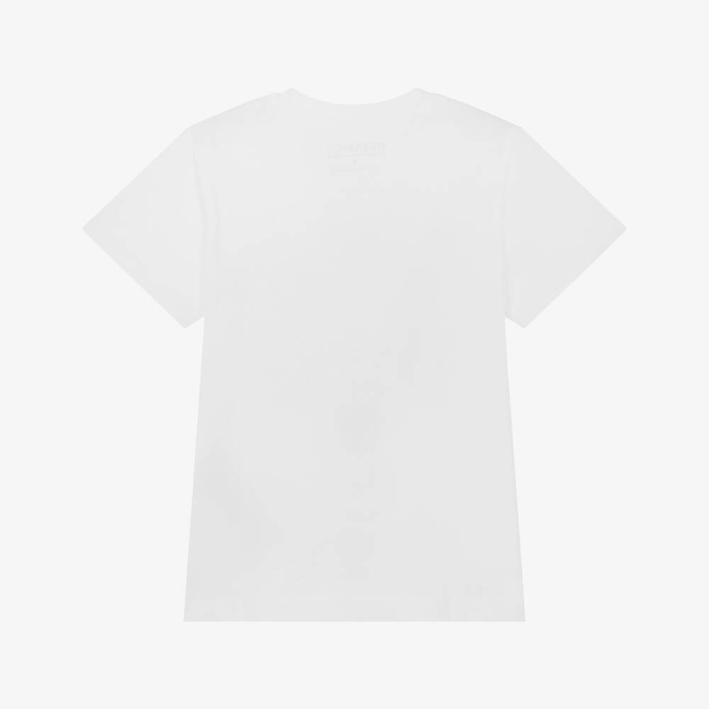 Guess-تيشيرت بشعار دب قطن عضوي لون أبيض للأولاد  | Childrensalon